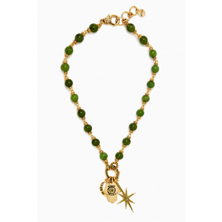 Mon Reve - Agni Jade Necklace in Gold-plated Brass