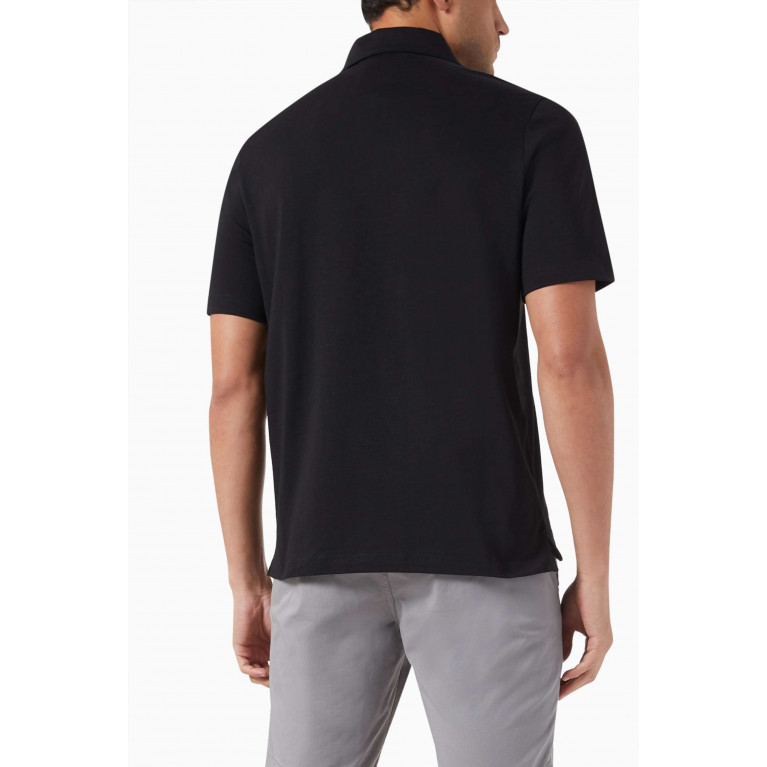 PS Paul Smith - Broad Stripe Zebra Polo Shirt in Cotton Black