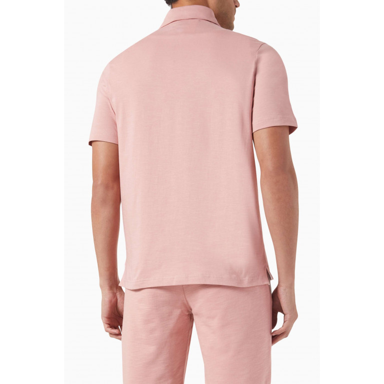 PS Paul Smith - Broad Stripe Zebra Polo Shirt in Cotton Pink
