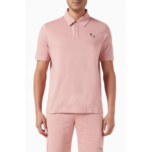 PS Paul Smith - Broad Stripe Zebra Polo Shirt in Cotton Pink