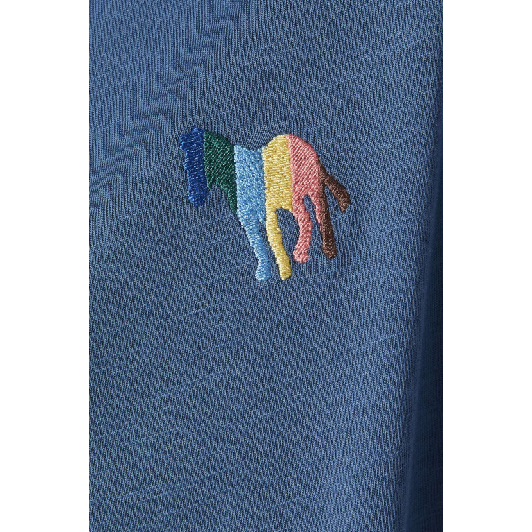 PS Paul Smith - Broad Stripe Zebra Polo Shirt in Cotton Blue