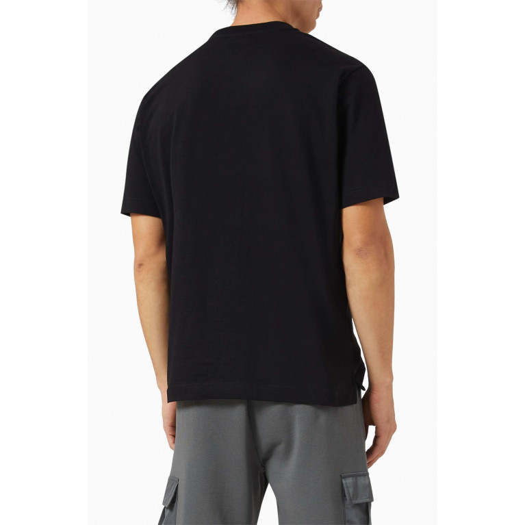 PS Paul Smith - Broad Stripe Zebra Logo T-shirt in Organic Cotton Jersey Black