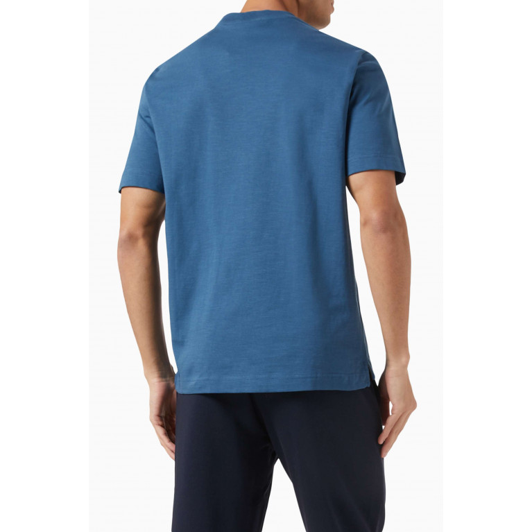 PS Paul Smith - Broad Stripe Zebra Logo T-shirt in Organic Cotton Jersey Blue
