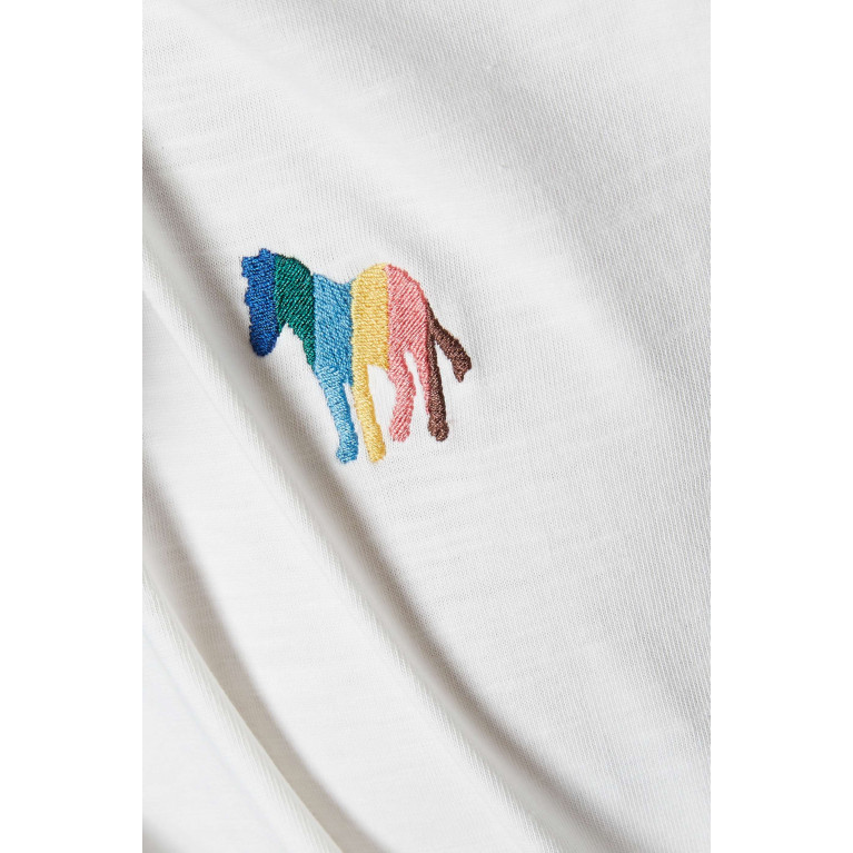 PS Paul Smith - Broad Stripe Zebra Logo T-shirt in Organic Cotton Jersey Neutral