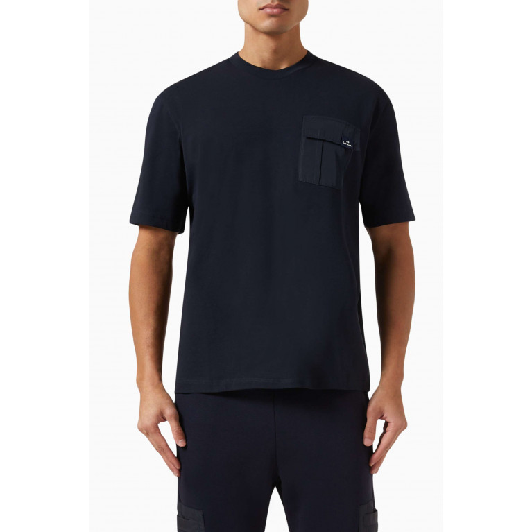 PS Paul Smith - Pocket T-shirt in Organic Cotton-jersey Blue
