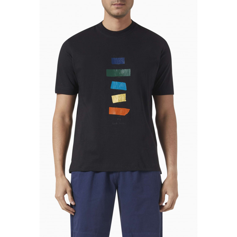 PS Paul Smith - Taped Bunnies T-shirt in Cotton Jersey Black