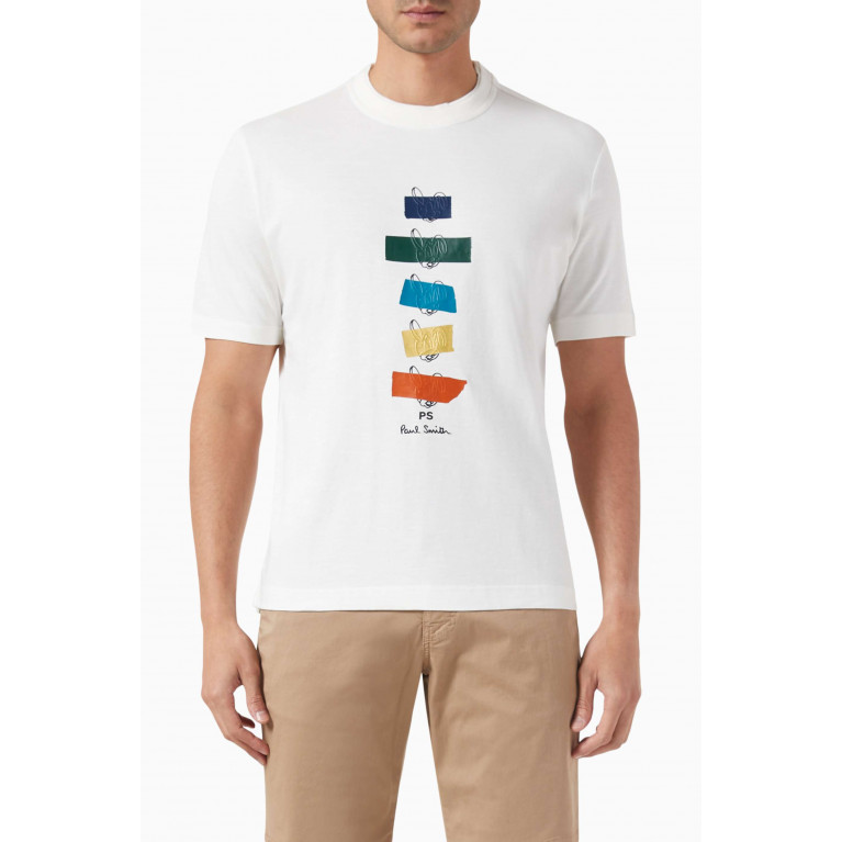 PS Paul Smith - Taped Bunnies T-shirt in Cotton Jersey Neutral