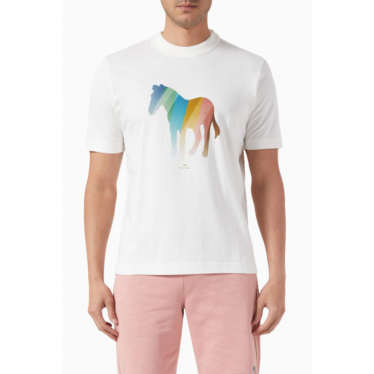 PS Paul Smith - Printed T-shirt in Cotton Jersey Neutral