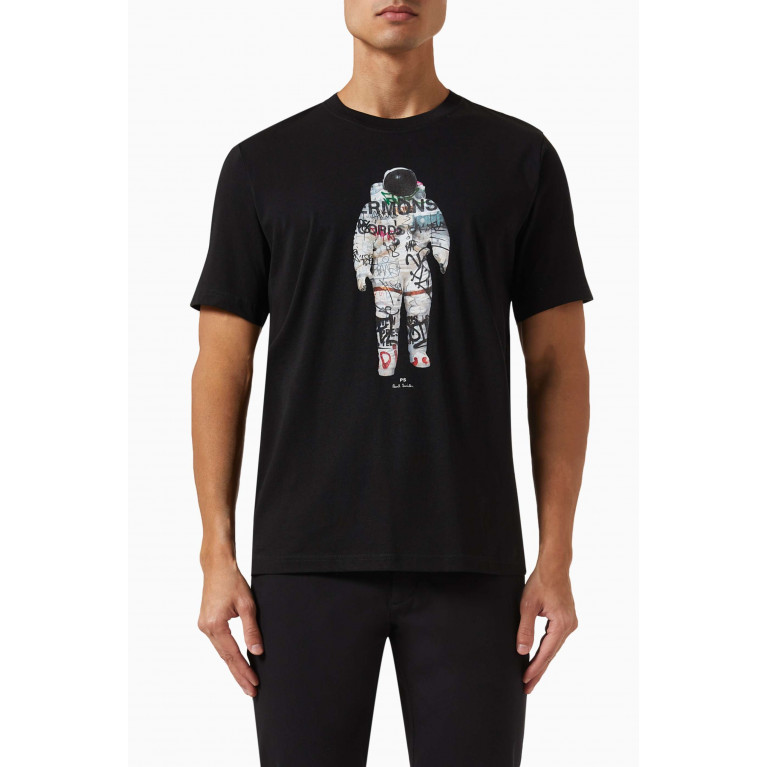 PS Paul Smith - Astronaut Print T-Shirt in Organic Cotton