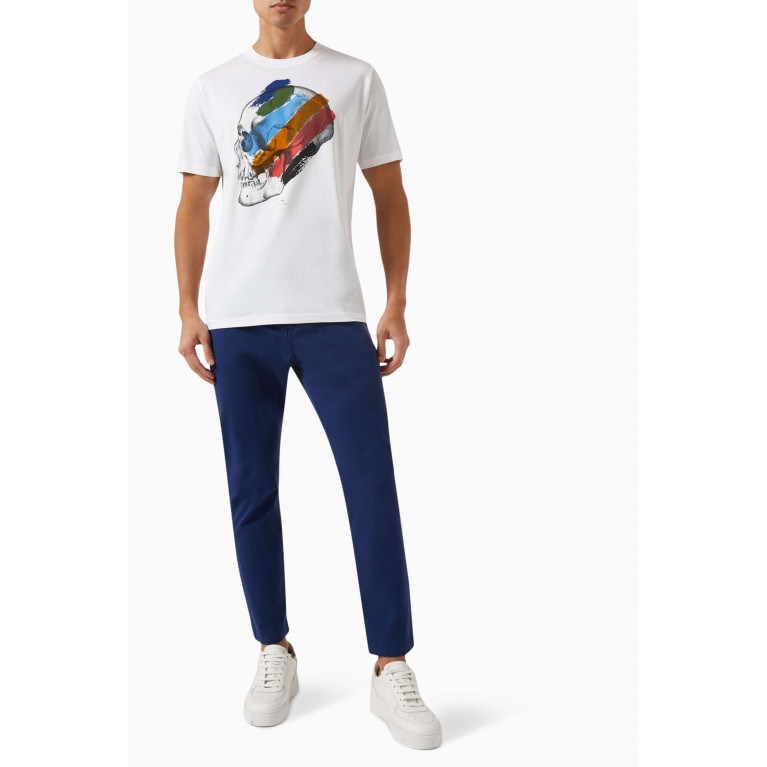 PS Paul Smith - Stripe Skull Print T-shirt in Cotton-jersey