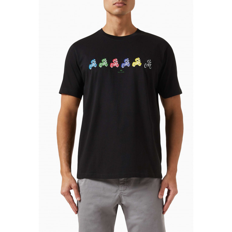 PS Paul Smith - 'Cycle' T-Shirt in Organic Cotton Black