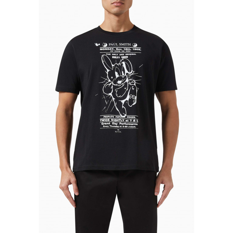 PS Paul Smith - Rabbit Poster Graphic T-shirt in Organic Cotton