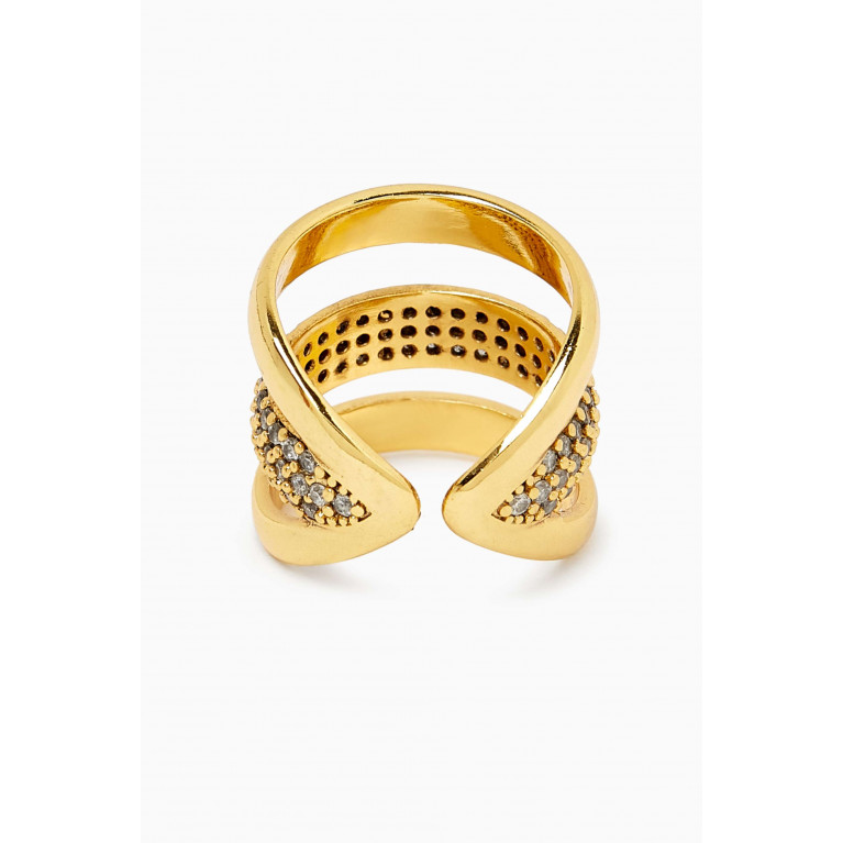 Mon Reve - Iman Crystal-embellished Ring in Gold-plated Brass
