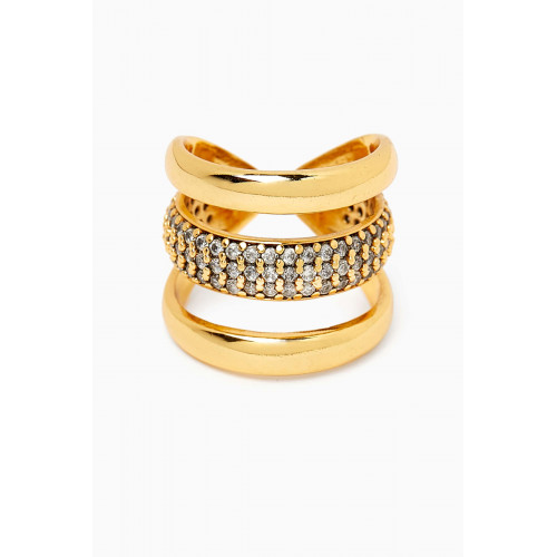 Mon Reve - Iman Crystal-embellished Ring in Gold-plated Brass