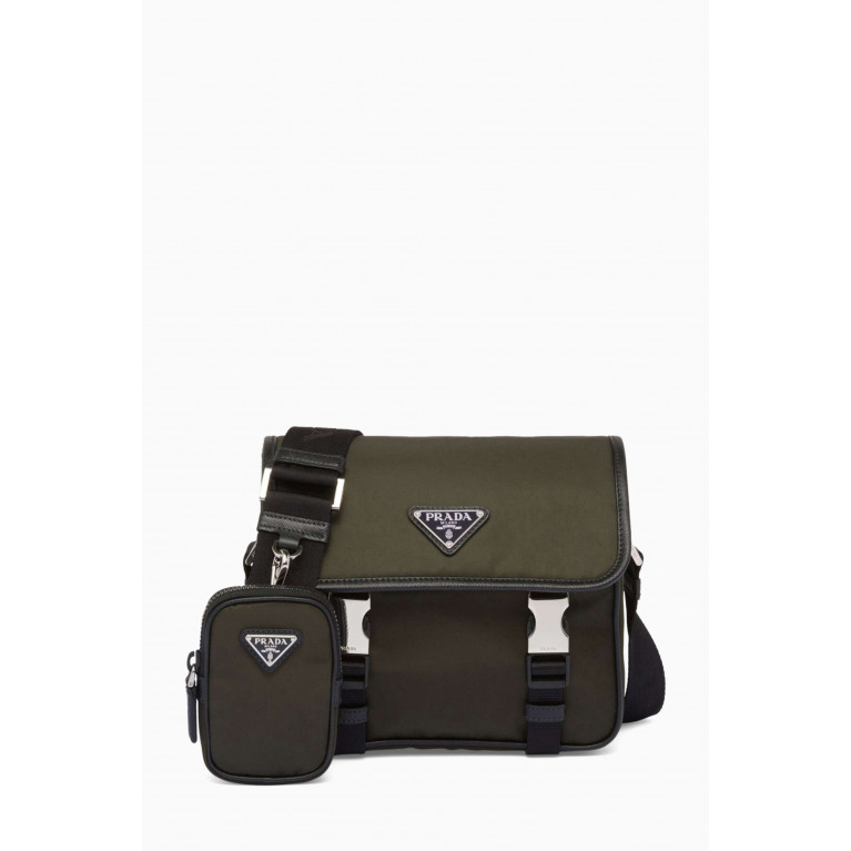 Prada - Logo Shoulder Bag in Re-Nylon & Saffiano leather
