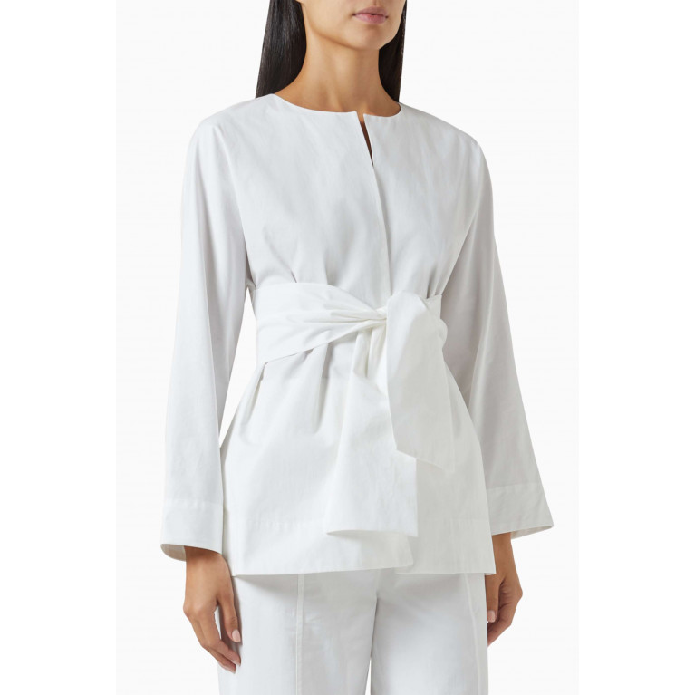 SH Collection - Self-tie Cinched Top White