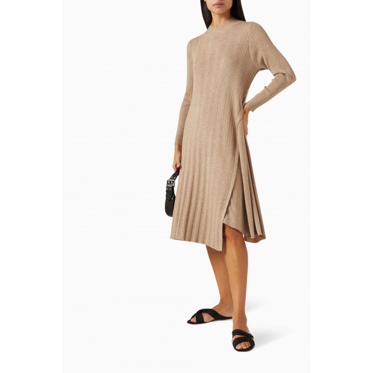 SH Collection - Belted Wrap Midi Dress in Knit