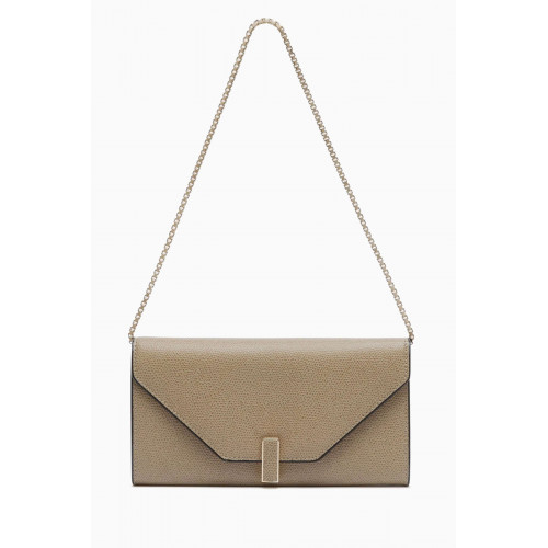 Valextra - Iside Continental Chain Purse in Millepunte Calfskin Leather