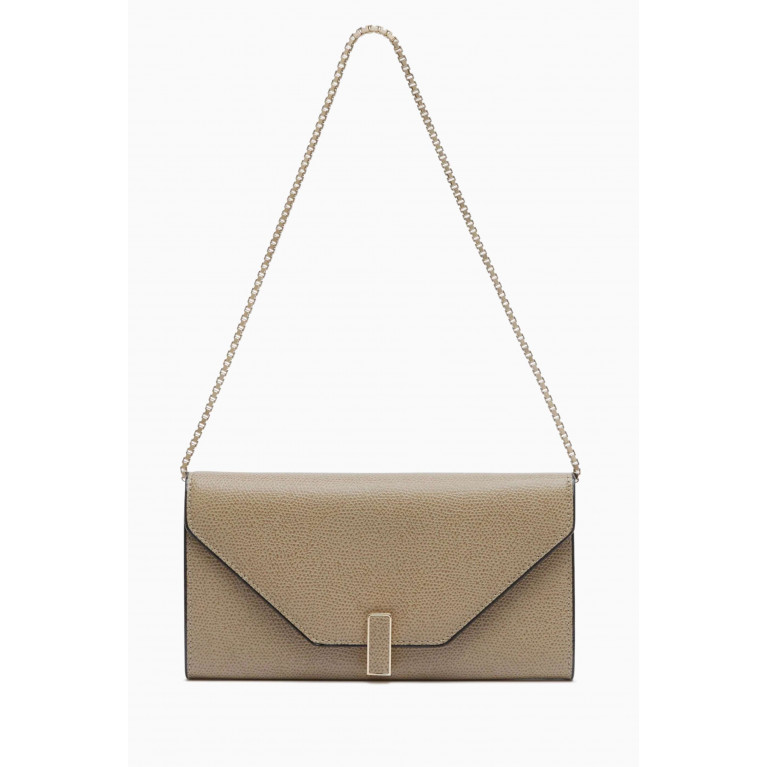 Valextra - Iside Continental Chain Purse in Millepunte Calfskin Leather