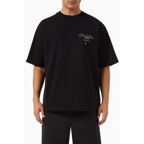 Prada - Logo T-shirt in Cotton Black