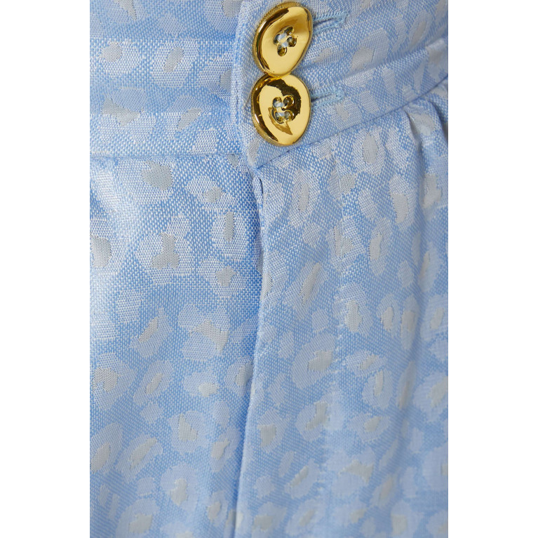 Poca & Poca - Printed Tapered Pants in Satin