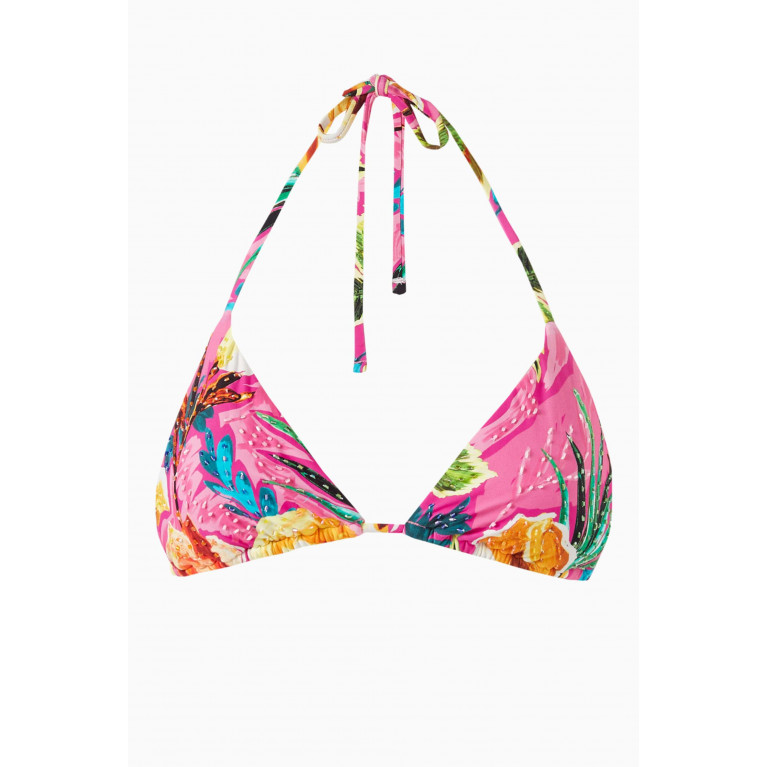 PQ Swim - Embroidered Tri Bikini Top