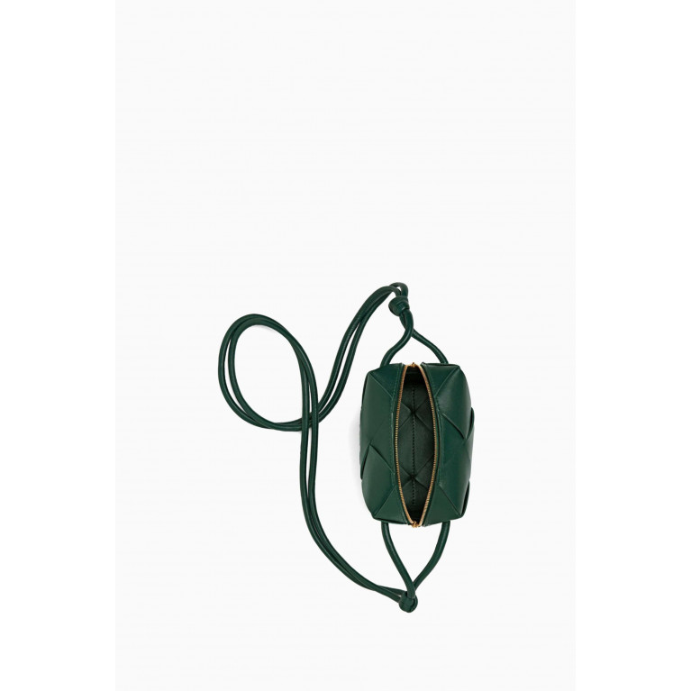 Bottega Veneta - Mini Cassette Camera Crossbody Bag in Intreccio Leather