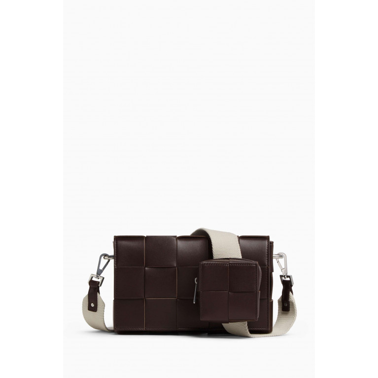 Bottega Veneta - Medium Cassette Crossbody Bag in Intreccio Calf Leather