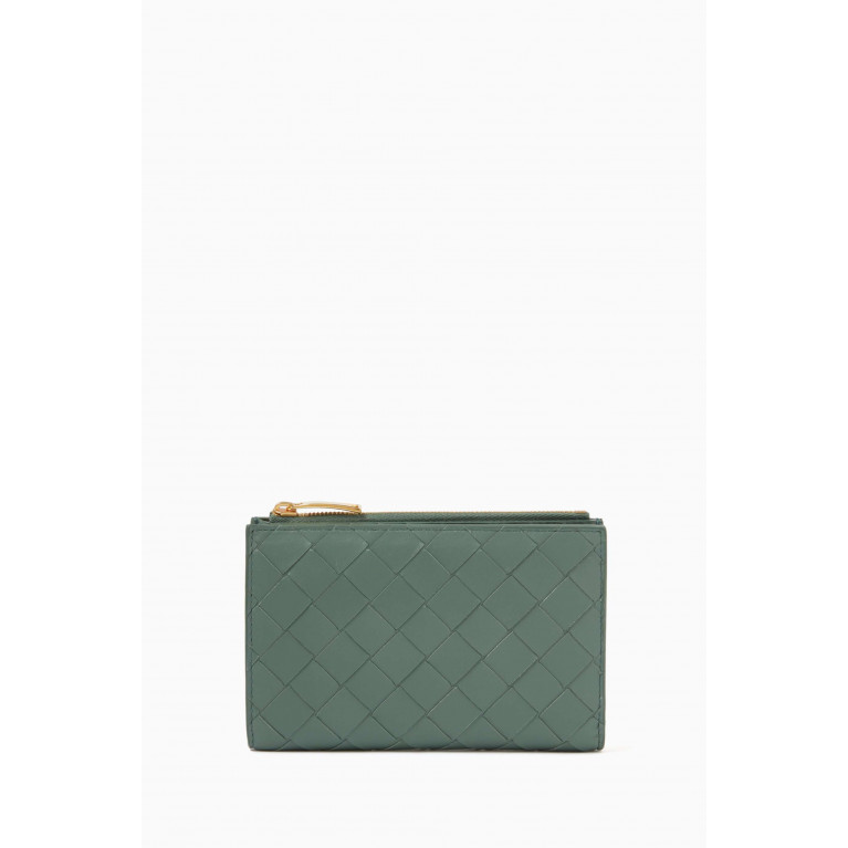 Bottega Veneta - Medium Bi-Fold Zip Wallet in Intrecciato Leather