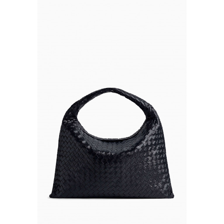 Bottega Veneta - Large Hop Shoulder Bag in Intrecciato Leather