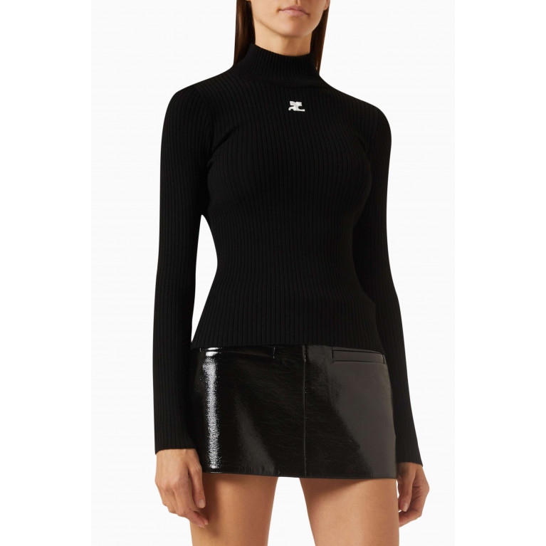Courreges - Reedition Turtleneck Sweater in Ribbed-knit
