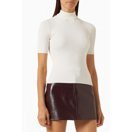Courreges - Reedition Short-sleeve Sweater in Ribbed-knit