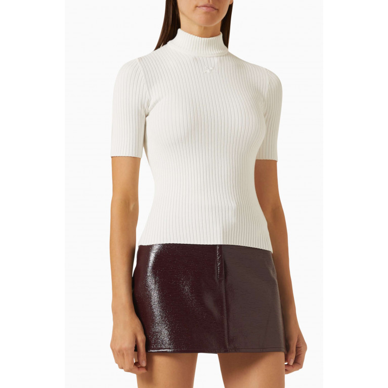 Courreges - Reedition Short-sleeve Sweater in Ribbed-knit