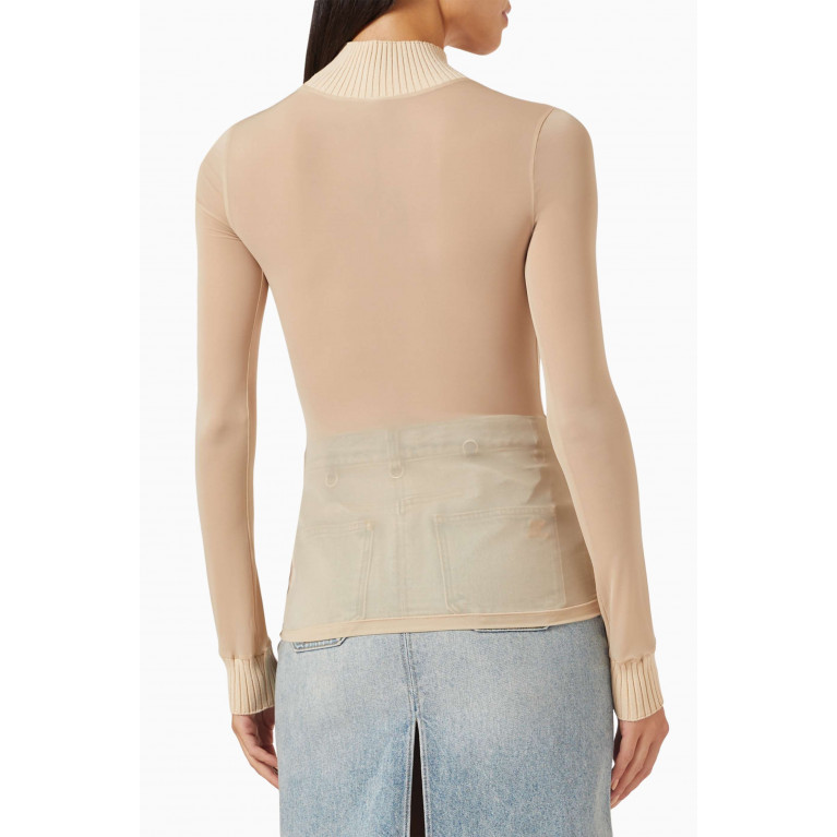 Courreges - Reedition Second-Skin Top in Knit Neutral
