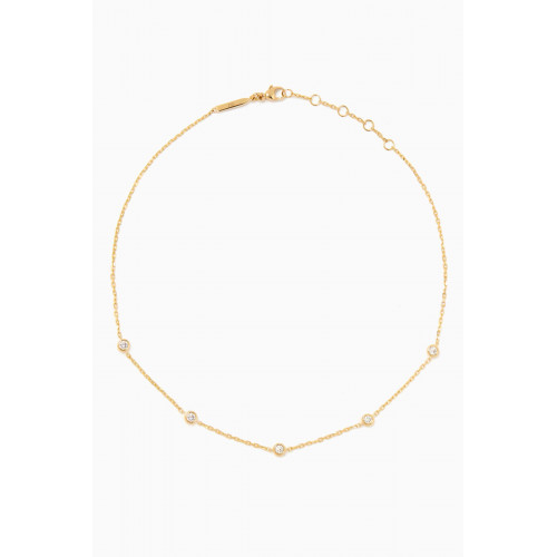 Yataghan Jewellery - Sparkle 5 Round Pavé Diamond Choker in 18kt Gold