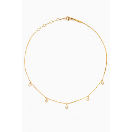Yataghan Jewellery - Sparkle 5 Round Dangle Diamond Choker in 18kt Gold