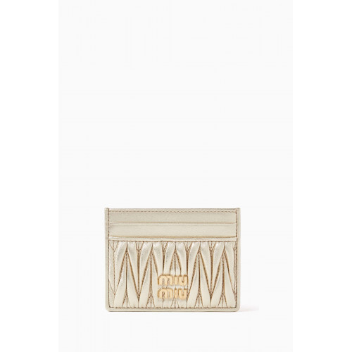 Miu Miu - Matelasse Card Holder in Nappa Leather Gold