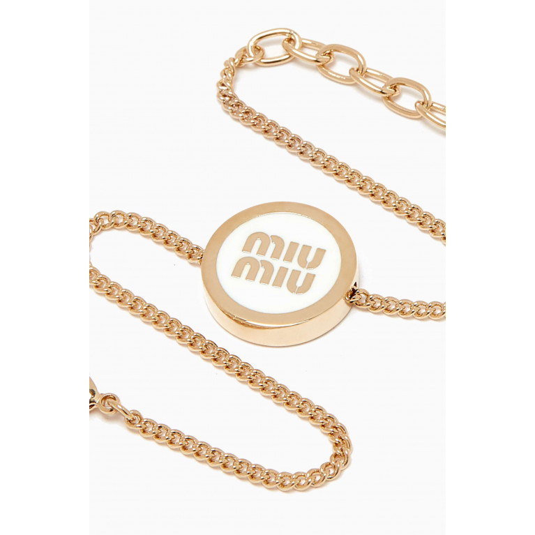 Miu Miu - Logo Enamel Bracelet White
