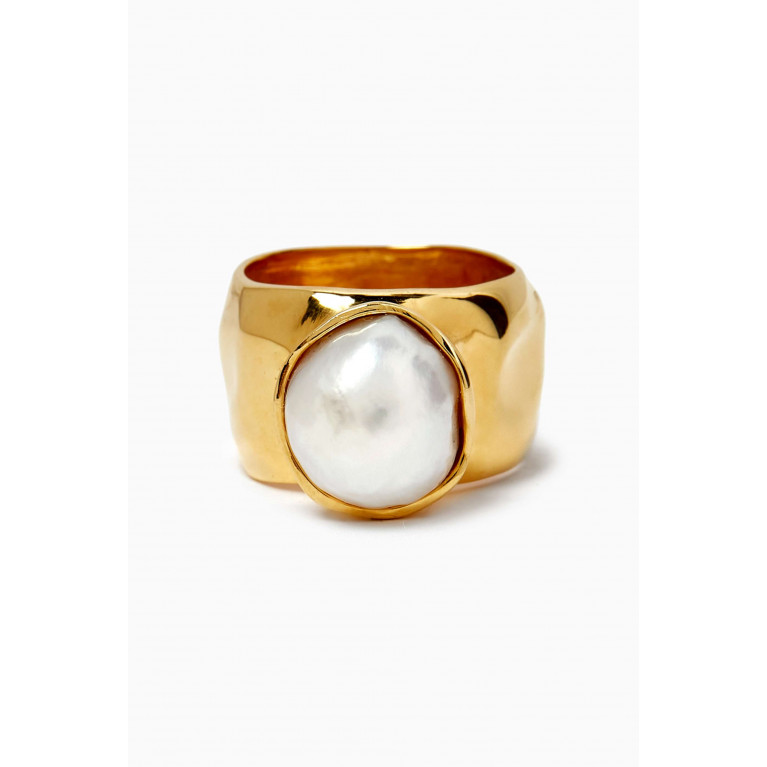 Joanna Laura Constantine - Statement Wave Ring in 18kt Gold-plated Brass