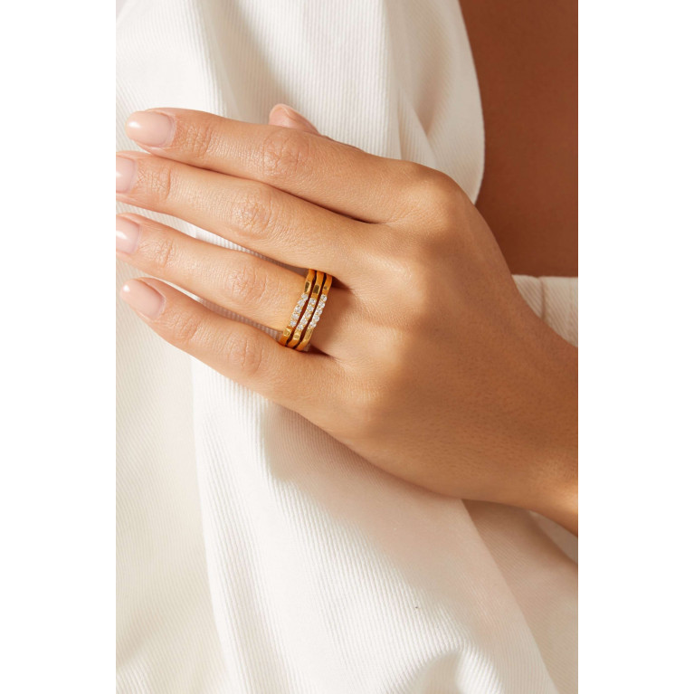 Joanna Laura Constantine - Wave Rings in 18kt Gold-plated Brass, Set of 3