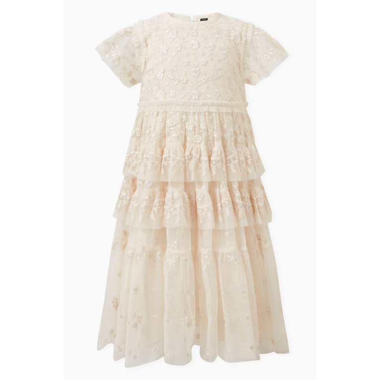 Needle & Thread - Angelica Lace Dress in Tulle Neutral