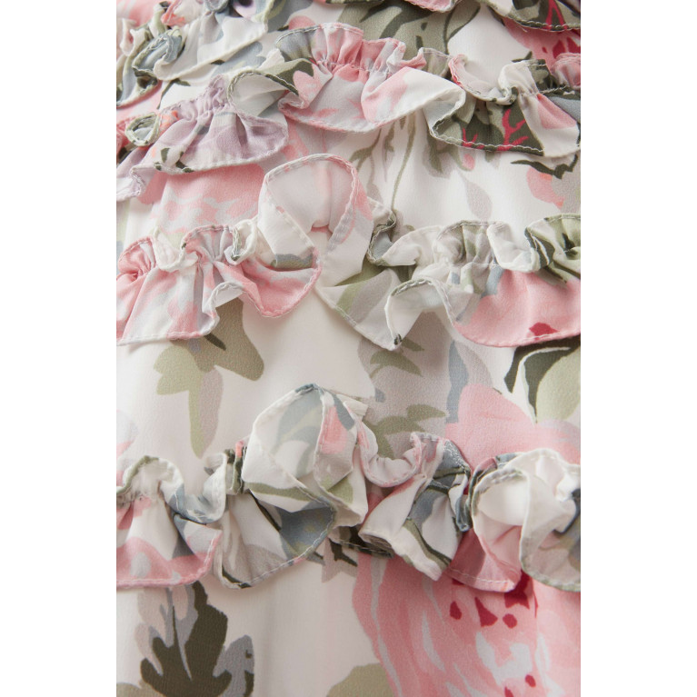 Needle & Thread - Rose Powder Ruffled Dress in Crepe