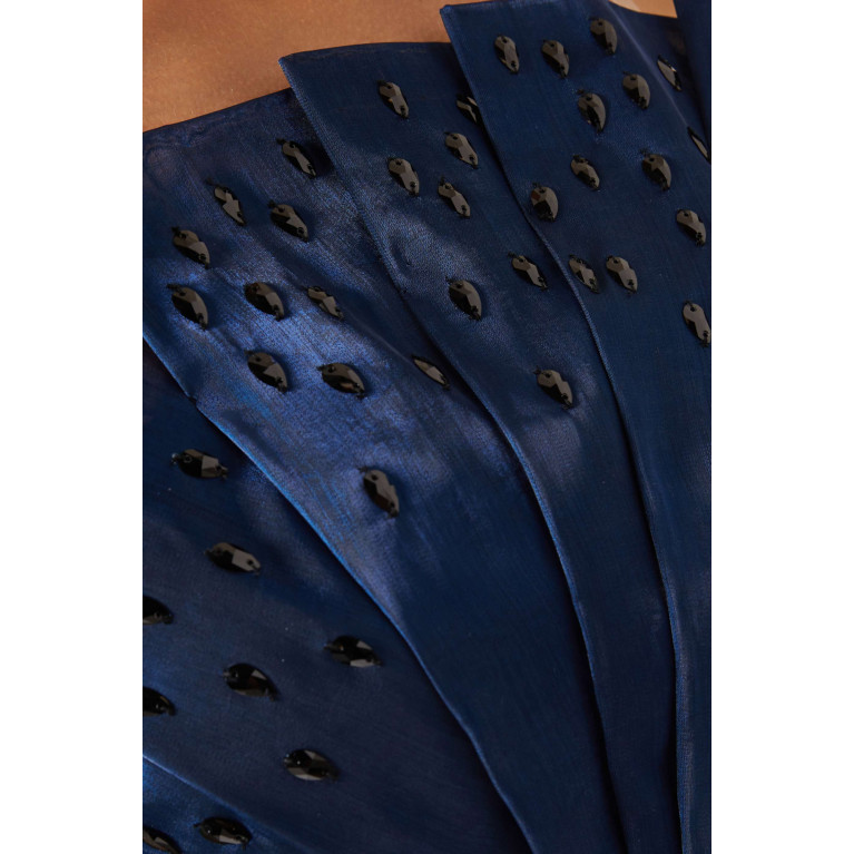 NASS - Strapless Pleated Maxi Dress Blue