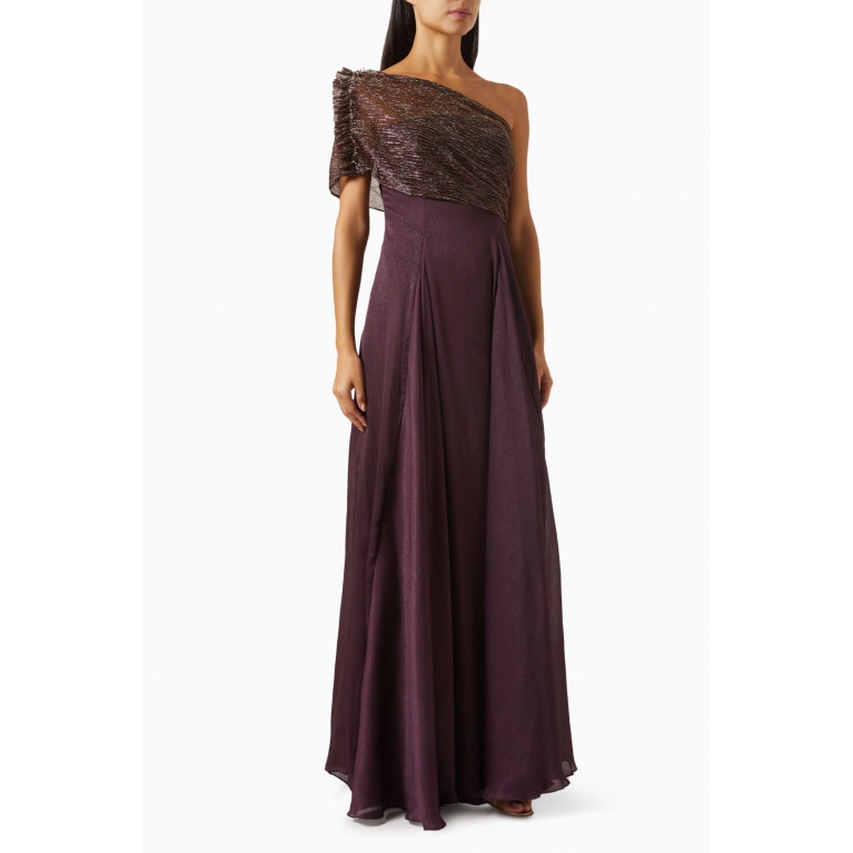NASS - One-shoulder Maxi Dress Purple