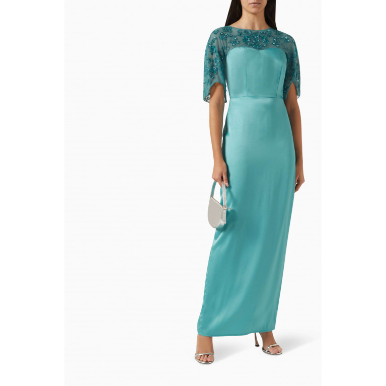 NASS - Sequin-embellished Maxi Dress Blue