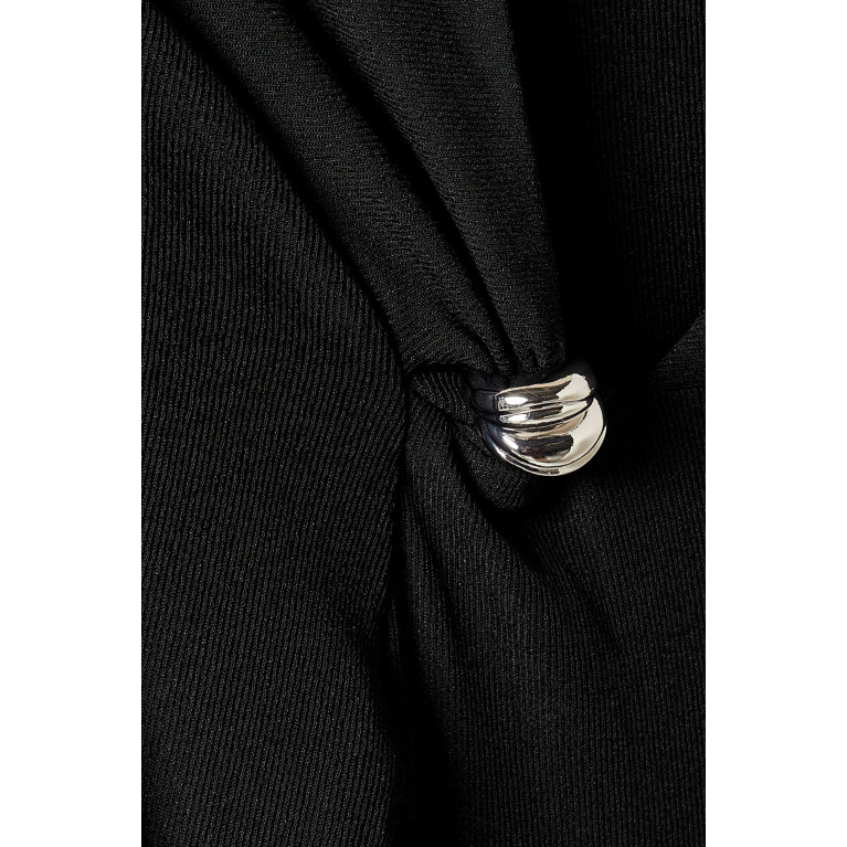 CHATS by C.Dam - Minimalist Draped Maxi Dress in Knit Black
