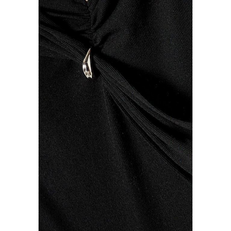 CHATS by C.Dam - Metal-detail Draped Midi Dress Black