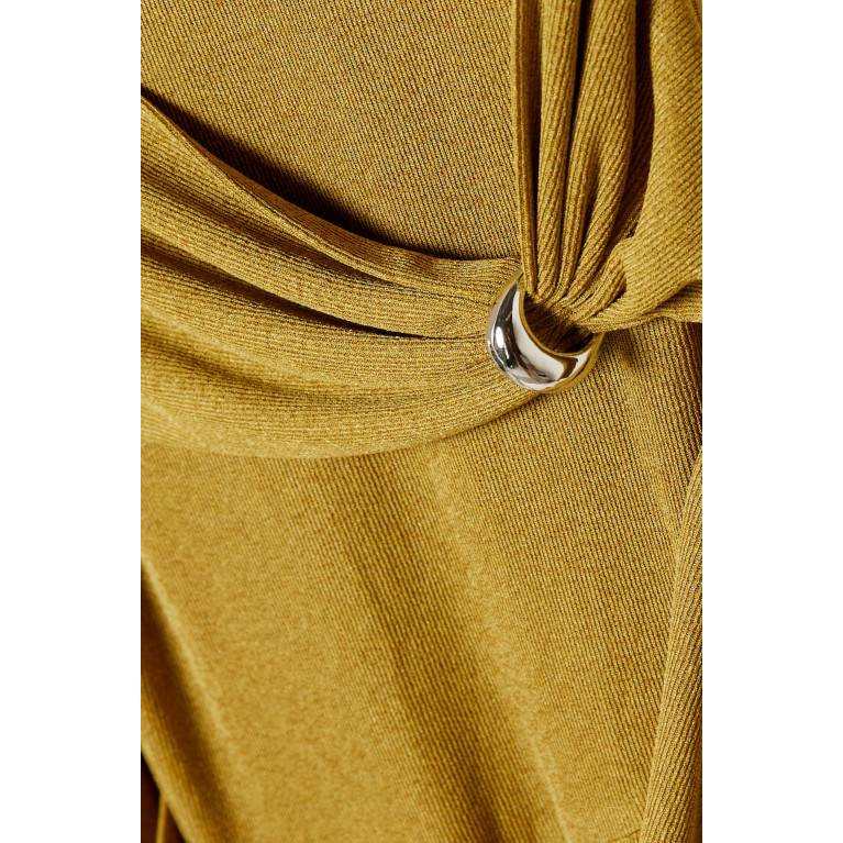 CHATS by C.Dam - Metal-detail Draped Maxi Dress Yellow