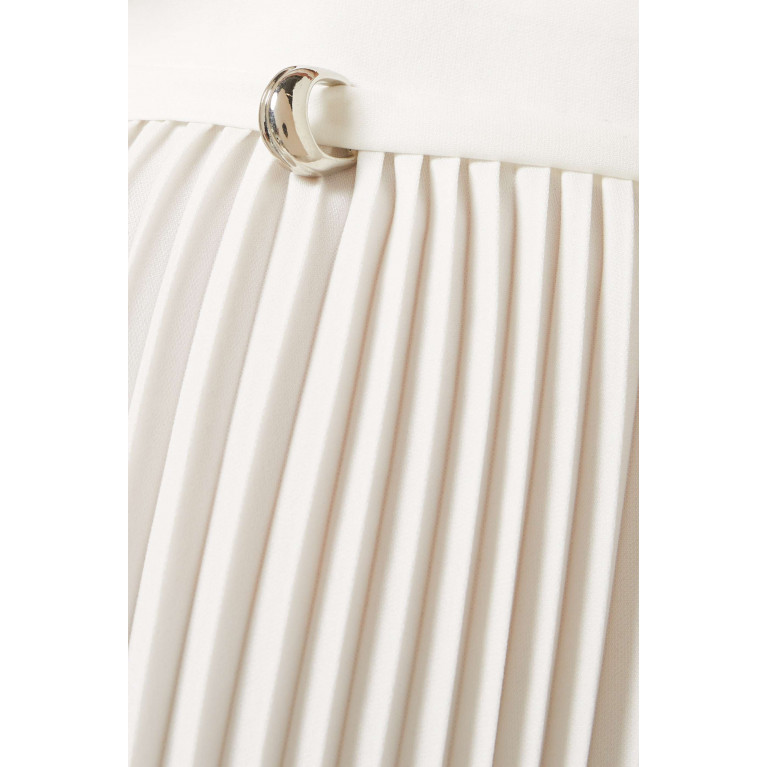 CHATS by C.Dam - Pleated Asymmetrical Midi Skirt White