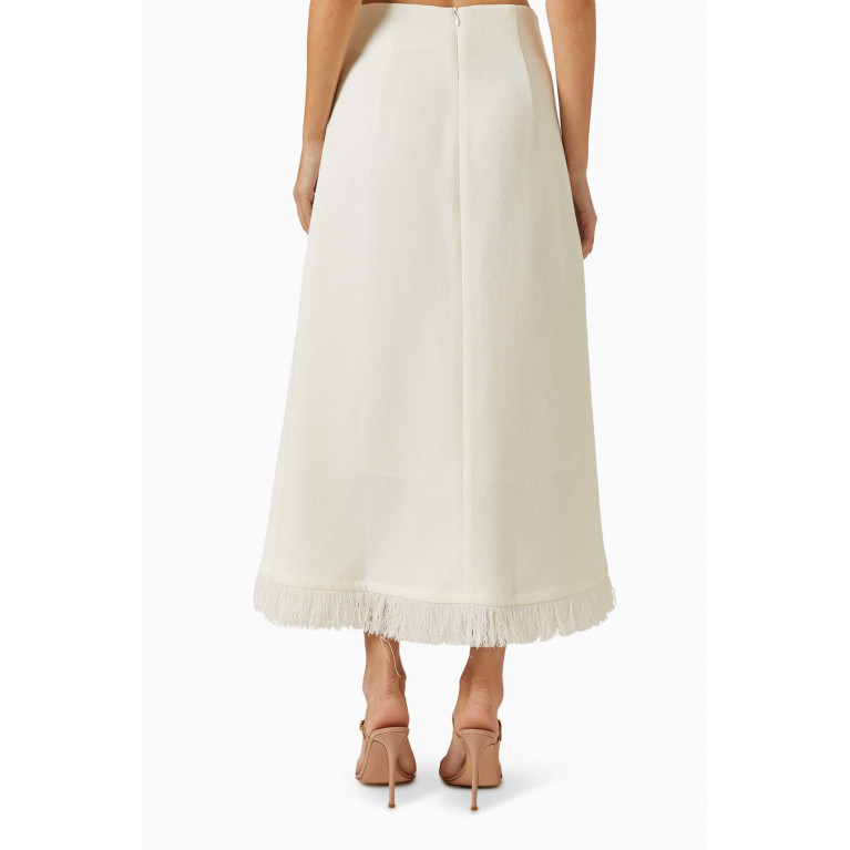 CHATS by C.Dam - A-line Fringed Midi Skirt